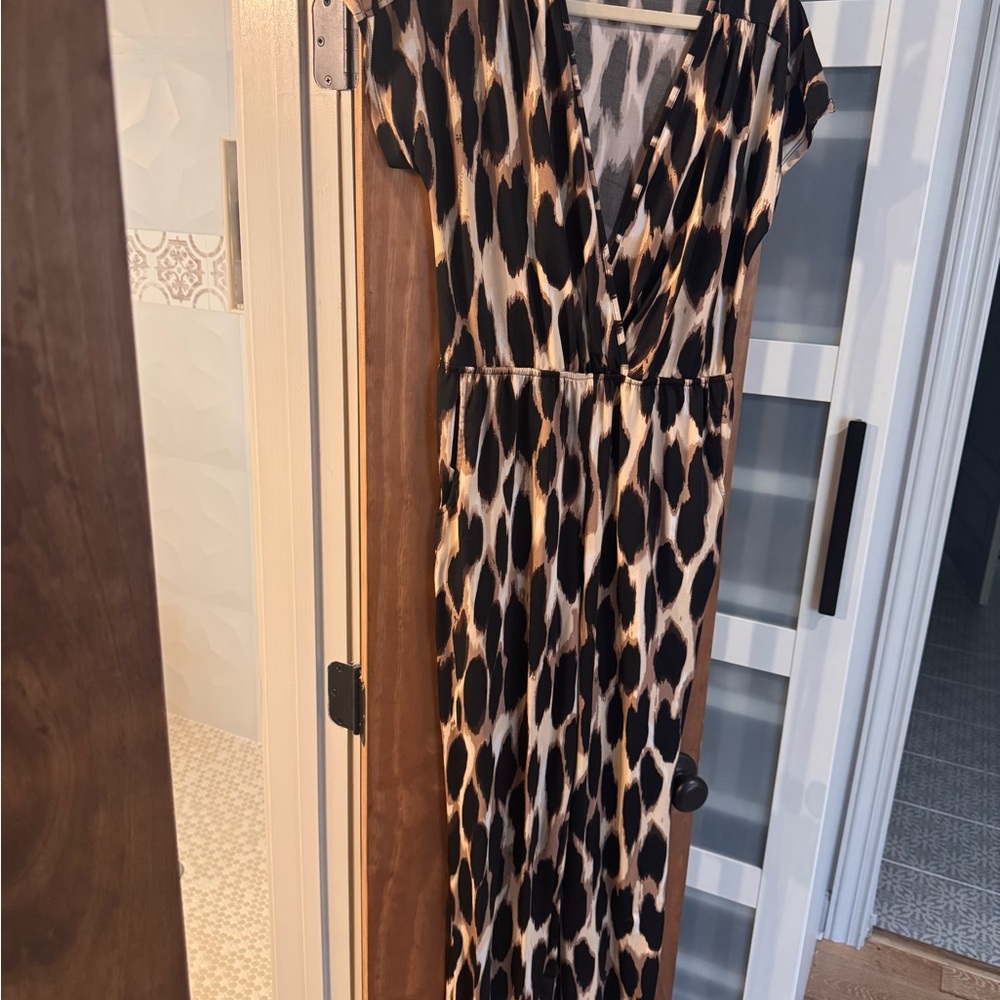 VENUS Animal Print Maxi Jumpsuit